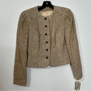Vintage Modern Junior Tan Wool Blend Crop Jacket